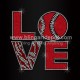 Love Iron On Rhinestone Baseball Transfer Glitter Vinyl